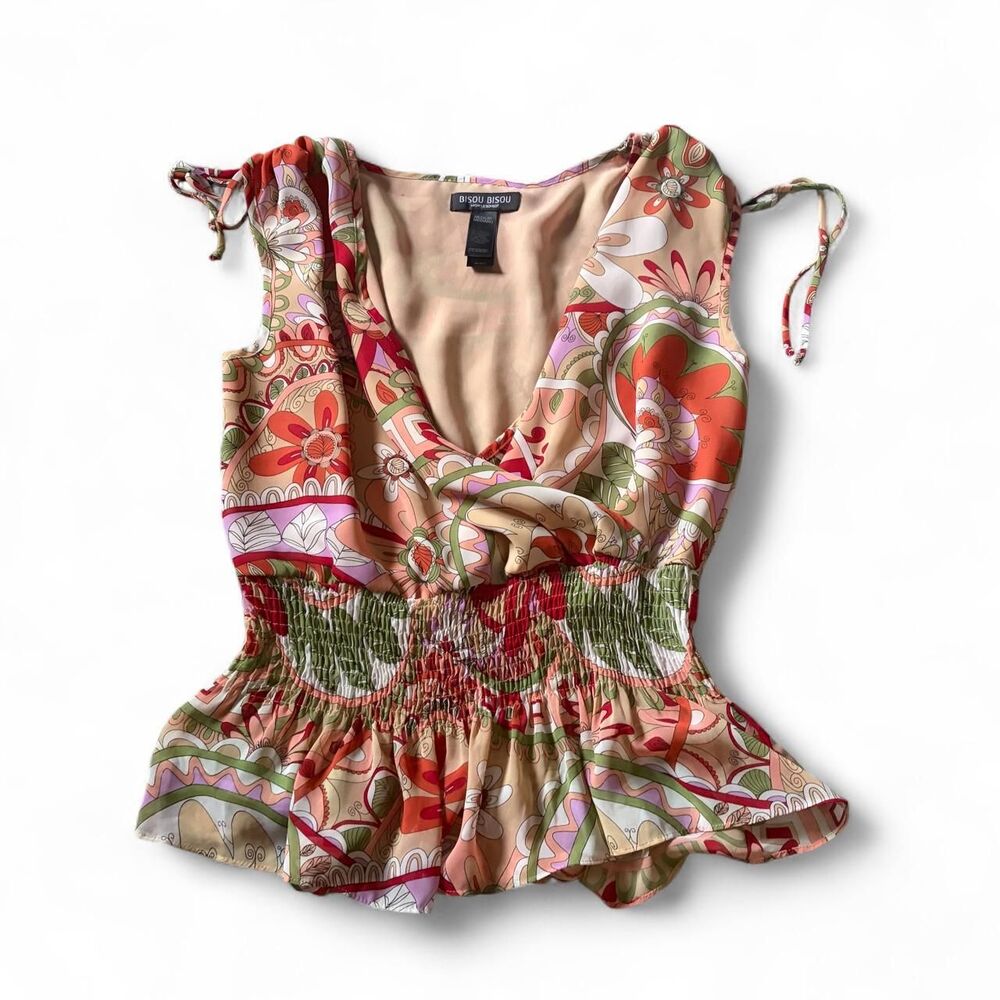 Bisou-bisou Women's Pink and Tan Blouse